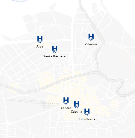 Mapa de Hoteles en Soria Capital